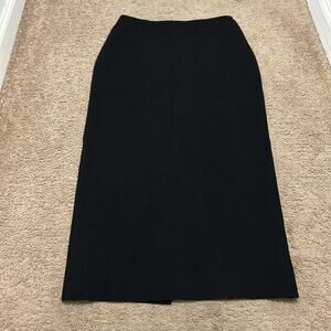 High Sport Midi Skirt Black Size Medium Pull On Knit Made In Italy
